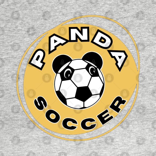 Panda soccer head of a cute panda in the shape of a soccer ball on the background of an orange circle for sports lovers by PopArtyParty